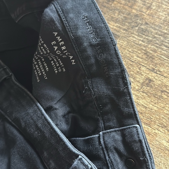 AE Dream Stretch High-Waisted Jegging Black Denim Jeans - Picture 8 of 10